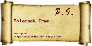 Polacsek Irma névjegykártya