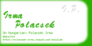 irma polacsek business card